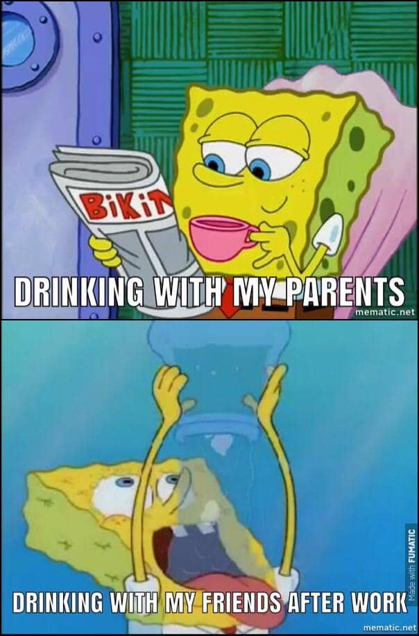meme SpongeBob tentang sif kerja