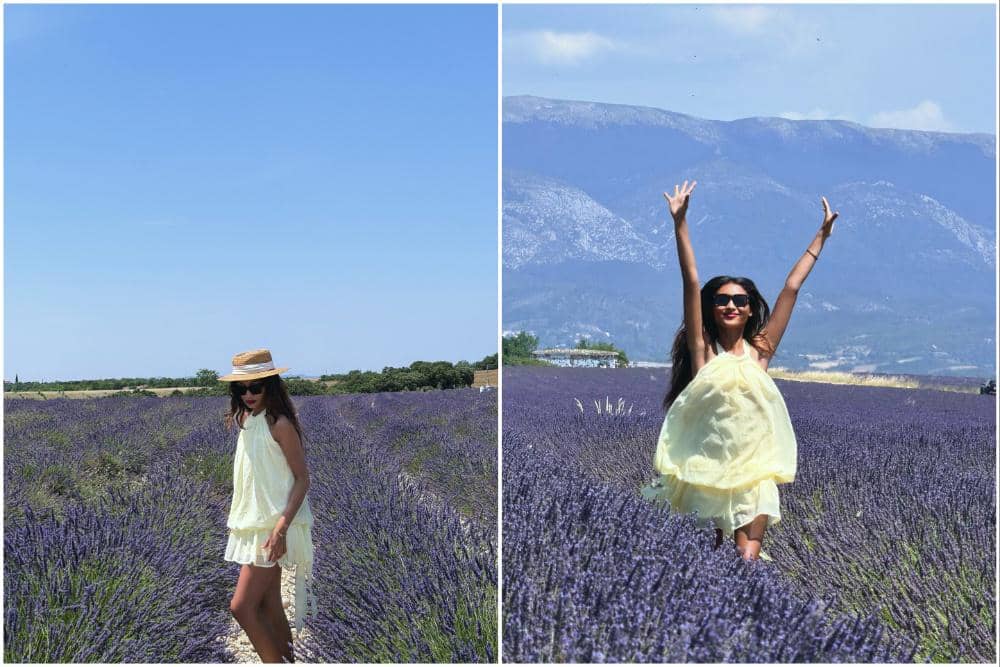 10 Potret Novia Bachmid ke Kebun Bunga Lavender di Prancis, Indah!