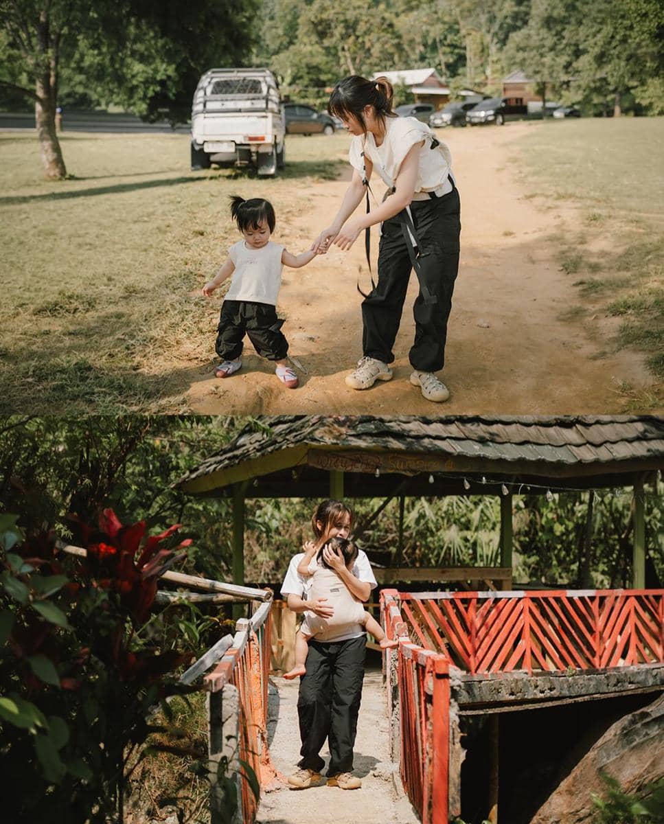Gritte Agatha ajak anak ke Curug Leuwi Hejo