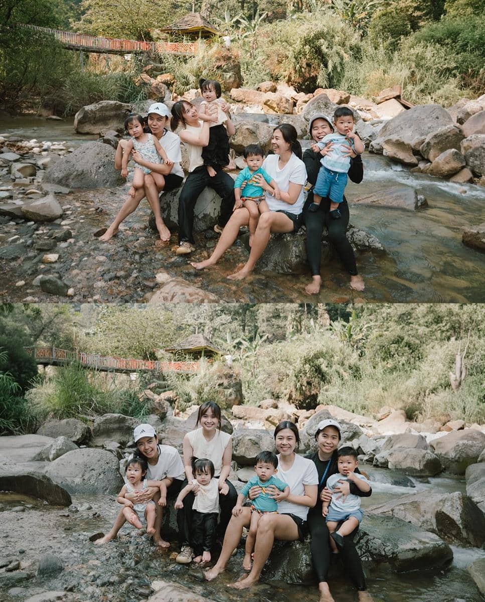 Gritte Agatha ajak anak ke Curug Leuwi Hejo
