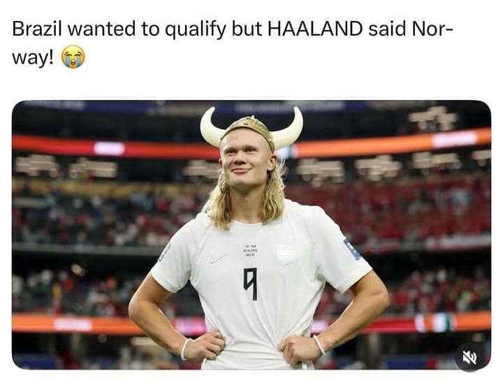 8 Meme Haaland Pakai Helm Bertanduk, Jadi Simbol Viking Sejati!