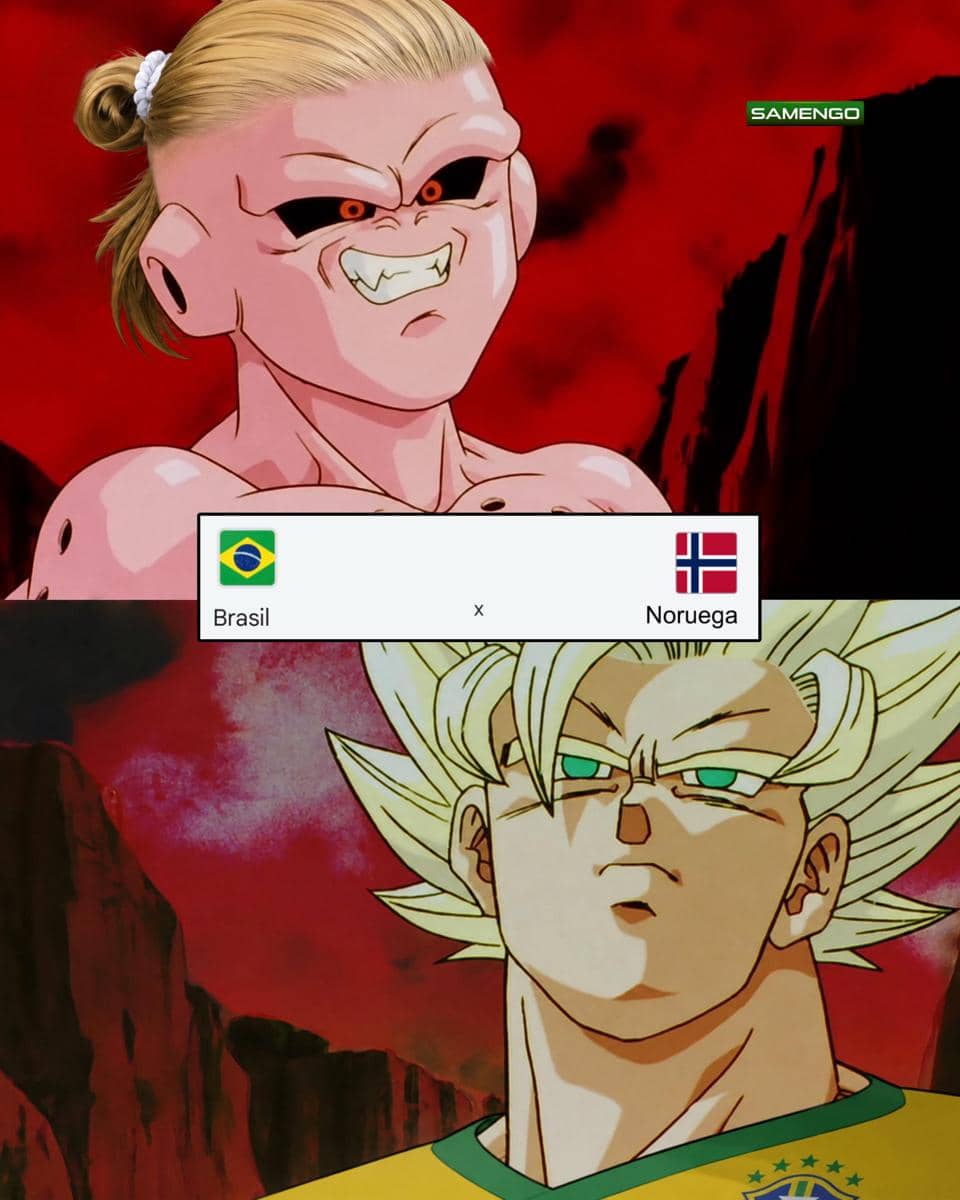 meme Haaland melawan Brasil