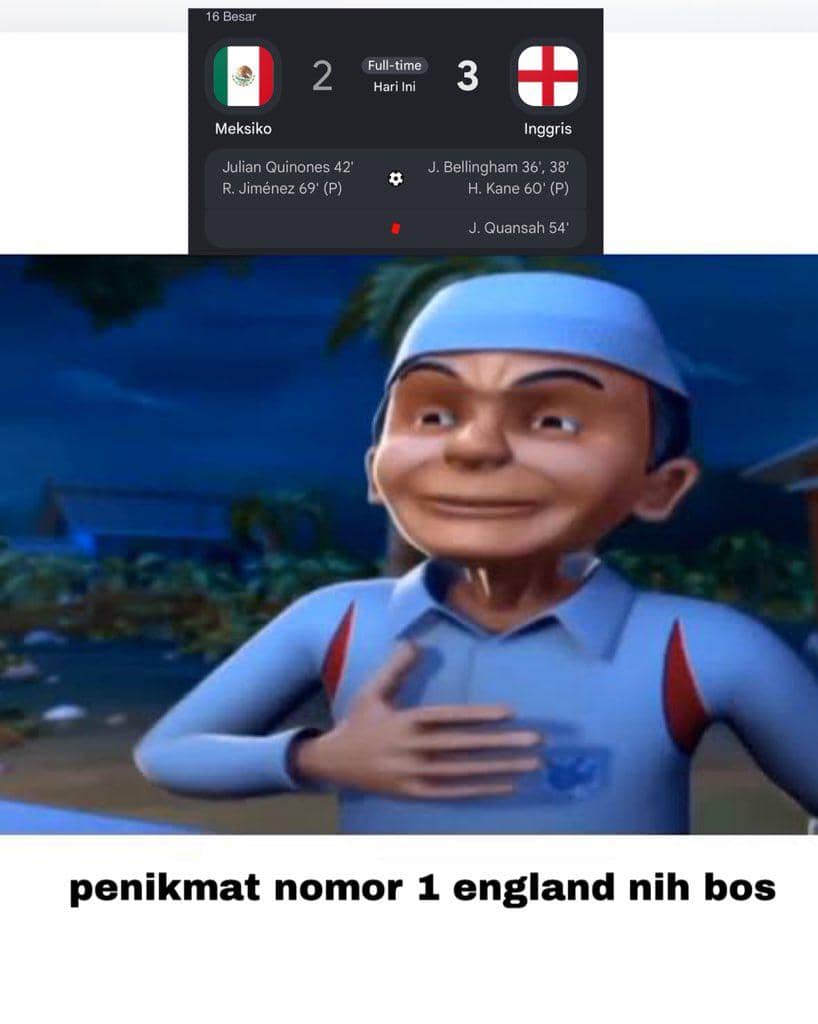 meme Inggris kalahkan Meksiko