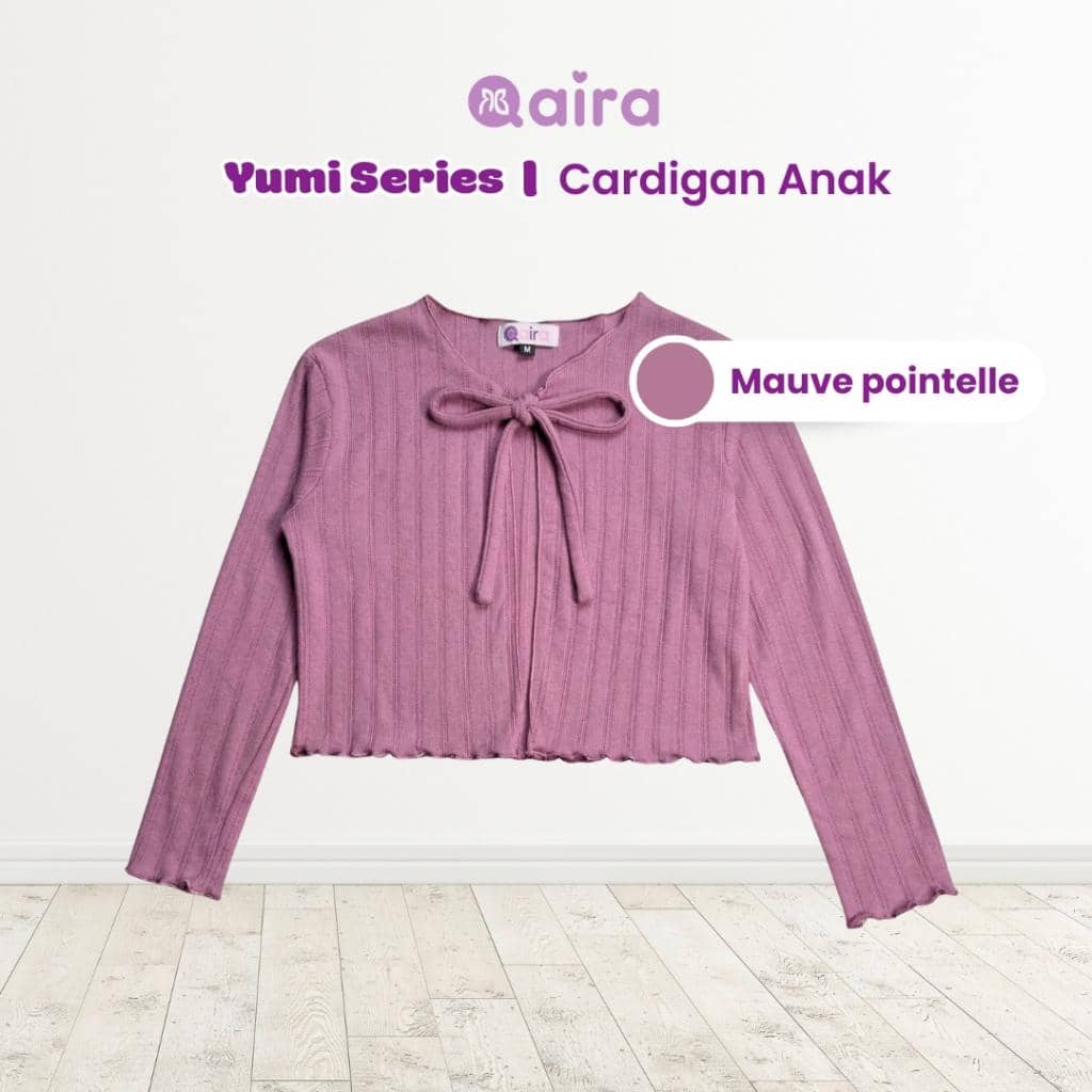 Qaira Cardigan Anak Perempuan Cotton Knit Pita Yumi Series