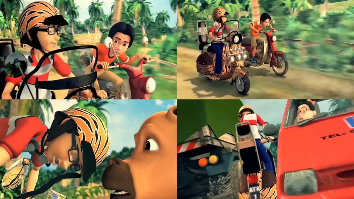 Badrol dan Lim, karakter Upin & Ipin yang pernah ngebut di jalan