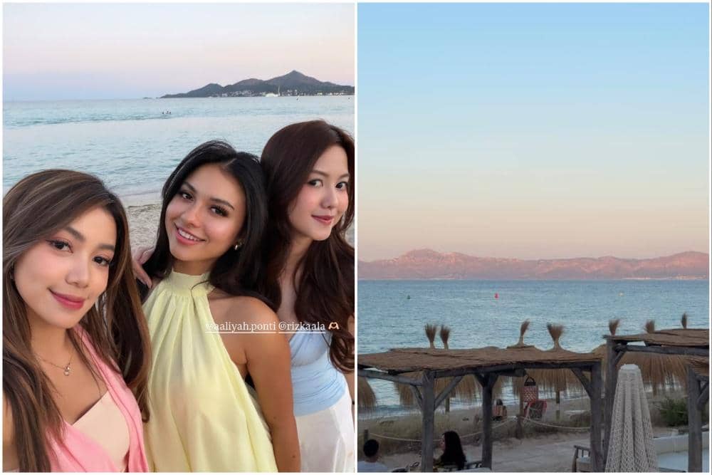 9 Potret Regina Phoenix dan sahabat Liburan di Pulau Mallorca, Spanyol