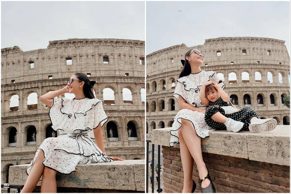 7 Potret Jessica Mila dan Kyarra di Depan Colosseum, Roma