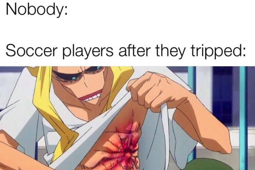 8 Meme Anime tentang Sepak Bola, Senggol Dikit Guling-guling