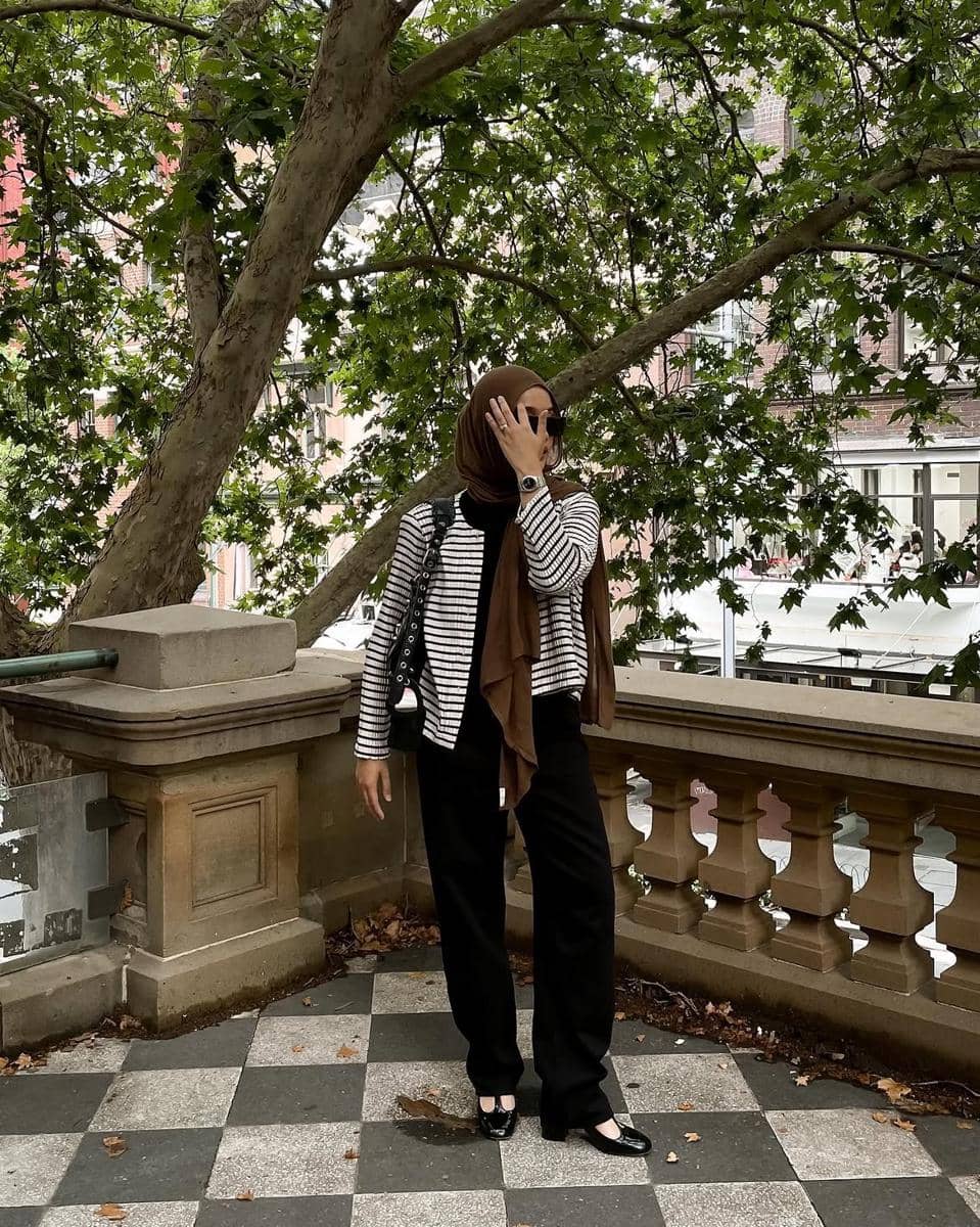 fashion hijab layering ala Ana Octarina