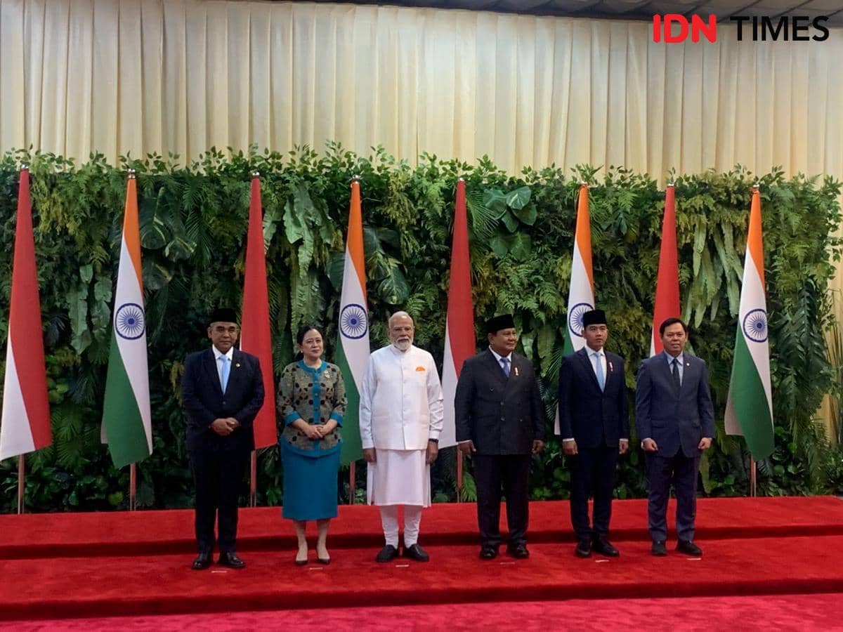 Ketua DPR Puan Maharani Sambut PM India Narendra Modi di DPR RI