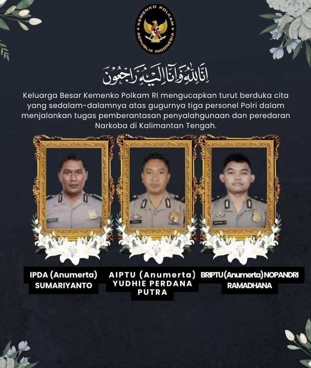 3 Personel Gugur, Menko Djamari Dorong Polisi Bongkar Jaringan Narkoba