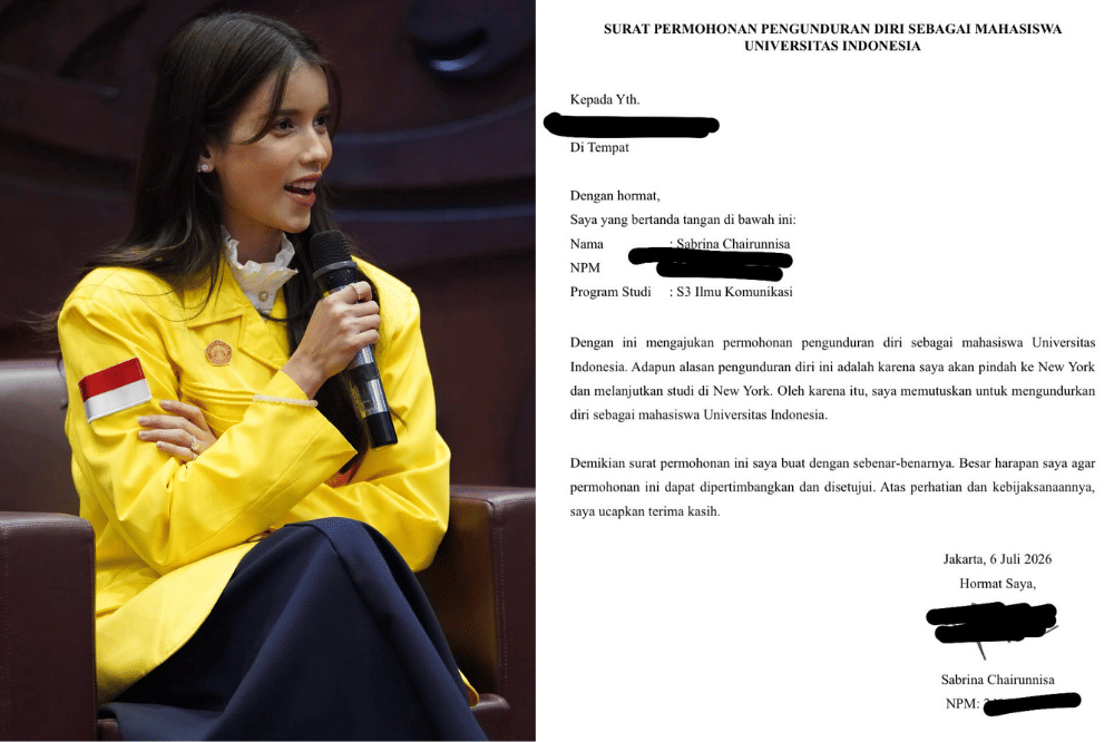 Potret Sabrina Chairunnisa umumkan mundur dari S3 Universitas Indonesia (instagram.com/sabrinachairunnisa_)