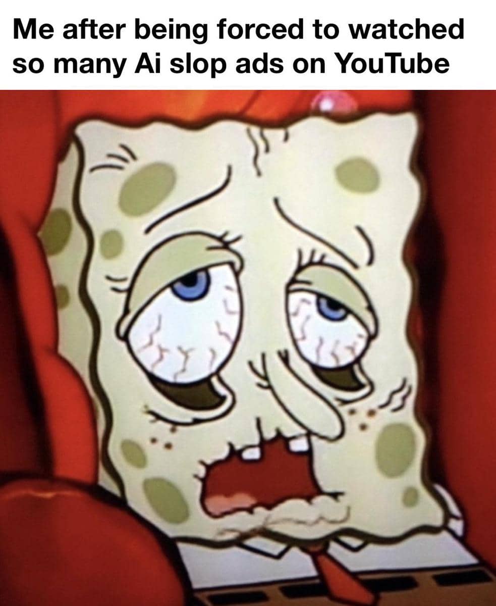meme SpongeBob tentang konten AI