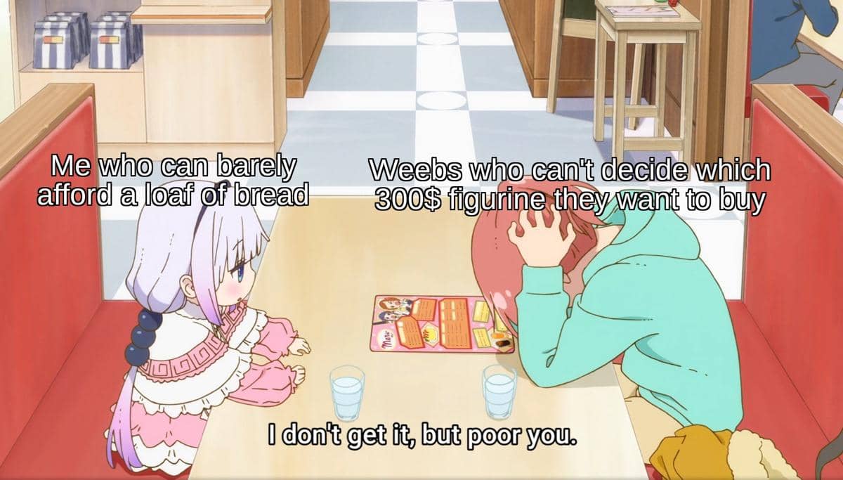 meme anime tentang buang-buang uang