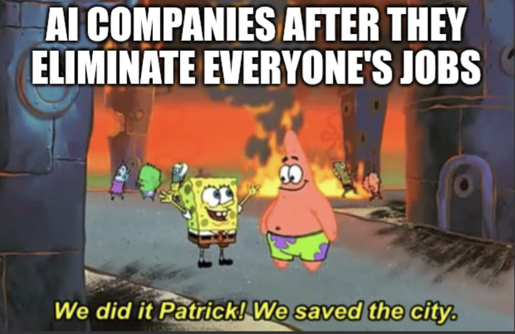 meme SpongeBob tentang konten AI