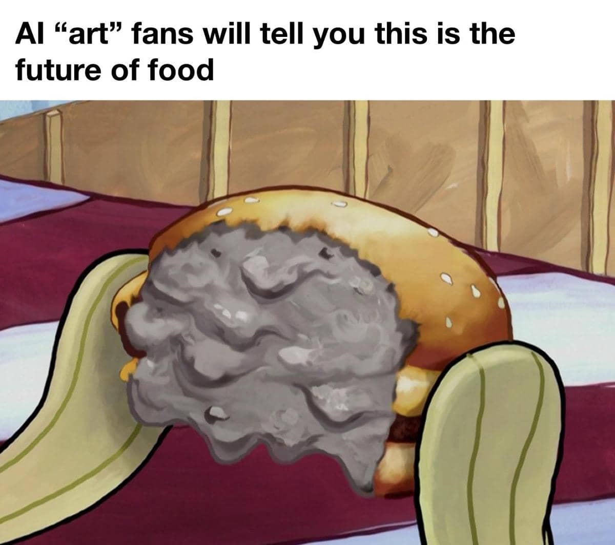 meme SpongeBob tentang konten AI