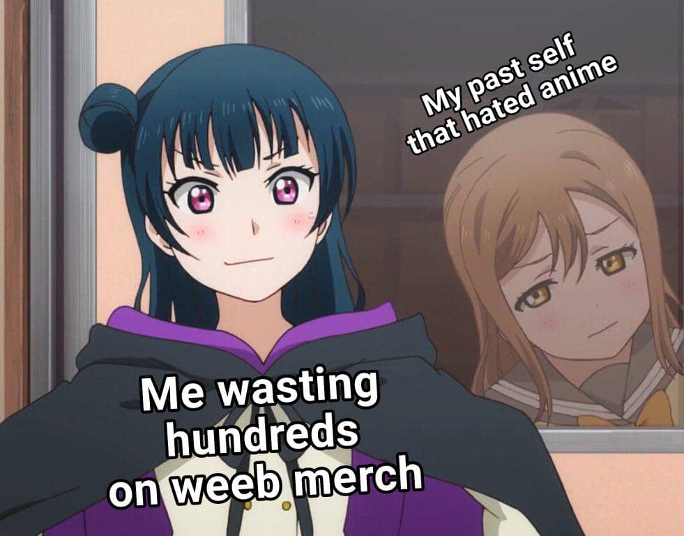 meme anime tentang buang-buang uang