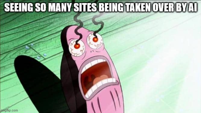 meme SpongeBob tentang konten AI
