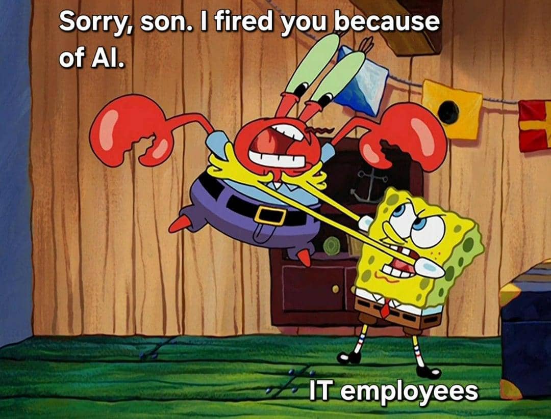 meme SpongeBob tentang konten AI