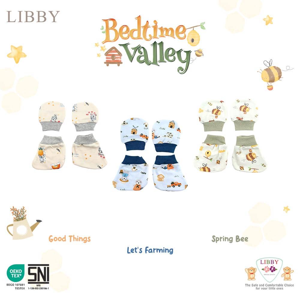 Libby 3 Pcs Sarung Tangan Bayi Kaos Kaki Baby
