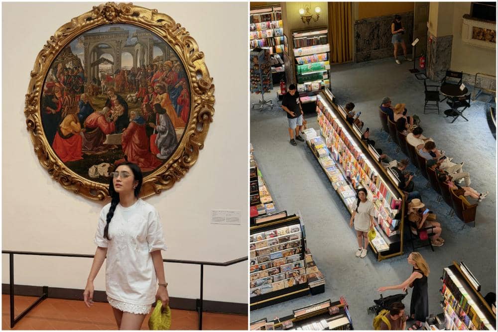 10 Potret Febby Rastanty Berkunjung ke Galeri Seni di Florence, Italia