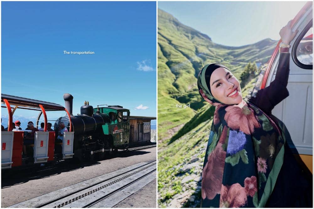 9 Potret Emy Aghnia Naik Kereta Uap di Pegunungan Swiss