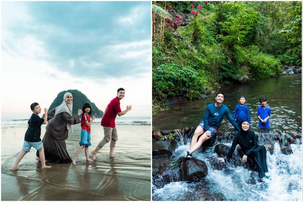 10 Potret Keluarga Nycta Gina Main di Wisata Alam Banyuwangi, Happy!