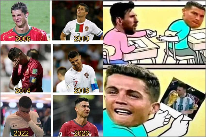 8 Meme Ronaldo Nangis karena Gugur dari Piala Dunia 2026