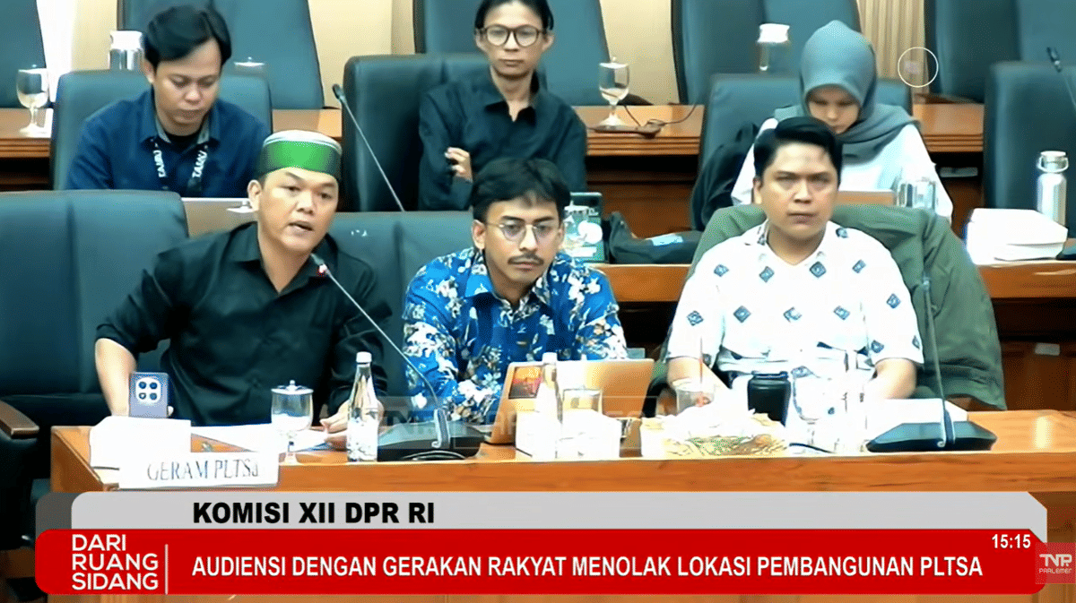 Audiensi Gerakan Rakyat Menolak Lokasi PLTSa di Makassar di Komisi XII DPR RI, Selasa (7/7/2026). (Dok. YouTube/Parlemen TV)