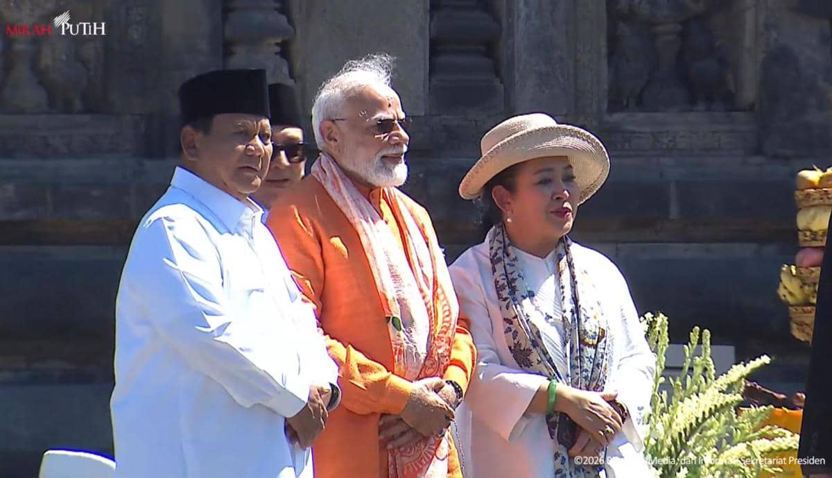 Momen Prabowo Kenalkan Titiek Soeharto ke PM India di Prambanan