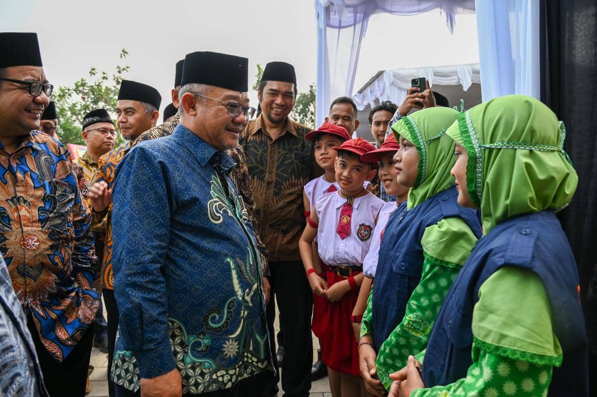 Mendikdasmen Abdul Mu'ti di Sarasehan Pendidikan di Muhammadiyah Sapen Universal School (MSUS) di Daerah Istimewa Yogyakarta.