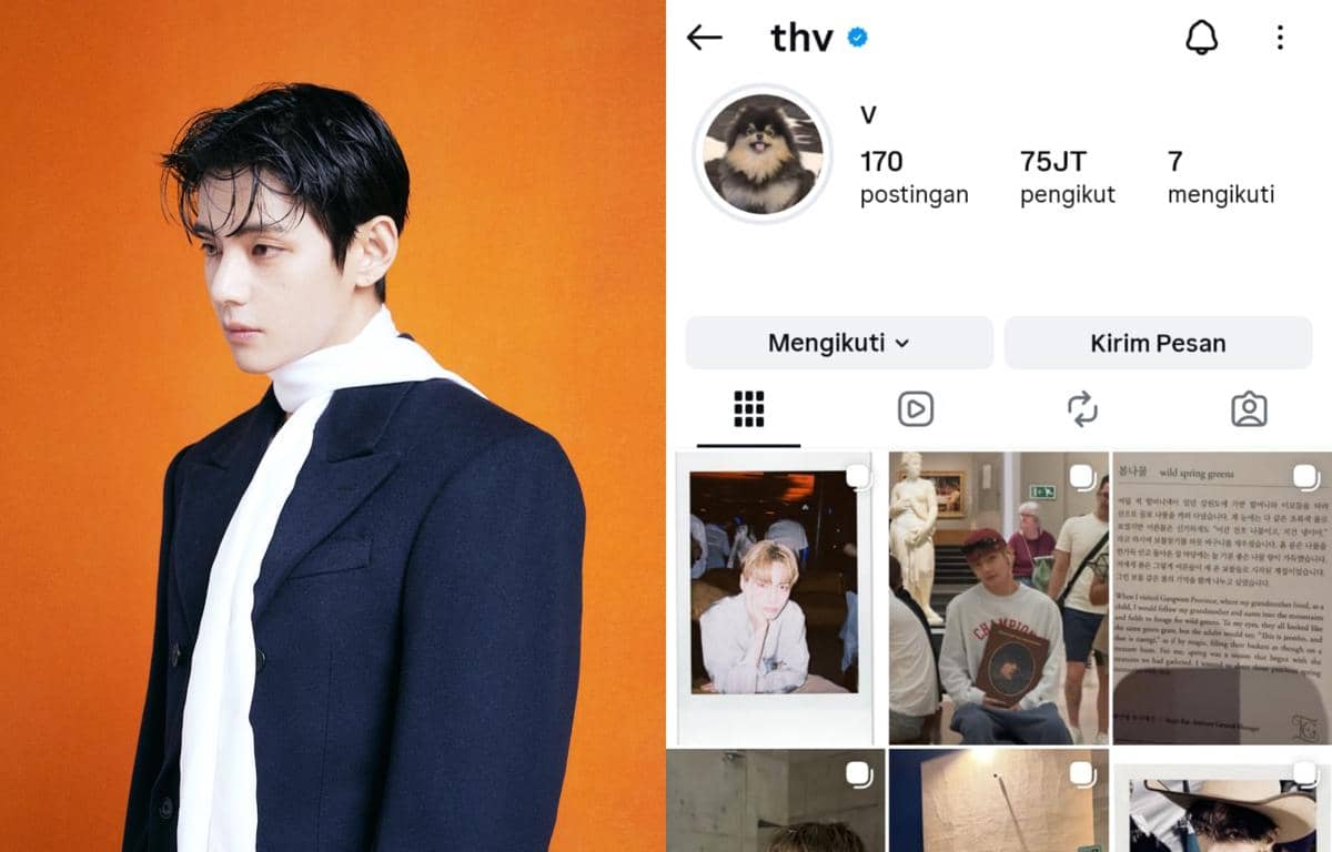 V BTS Cetak Rekor Seleb Pria Korea Pertama dengan 75 juta Followers IG