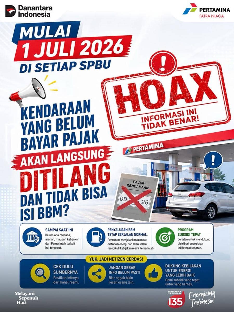 Pertamina Patra Niaga Regional Sulawesi menegaskan tidak ada pemeriksaan pajak kendaraan saat mengisi BBM di SPBU. (Dok. Pertamina)