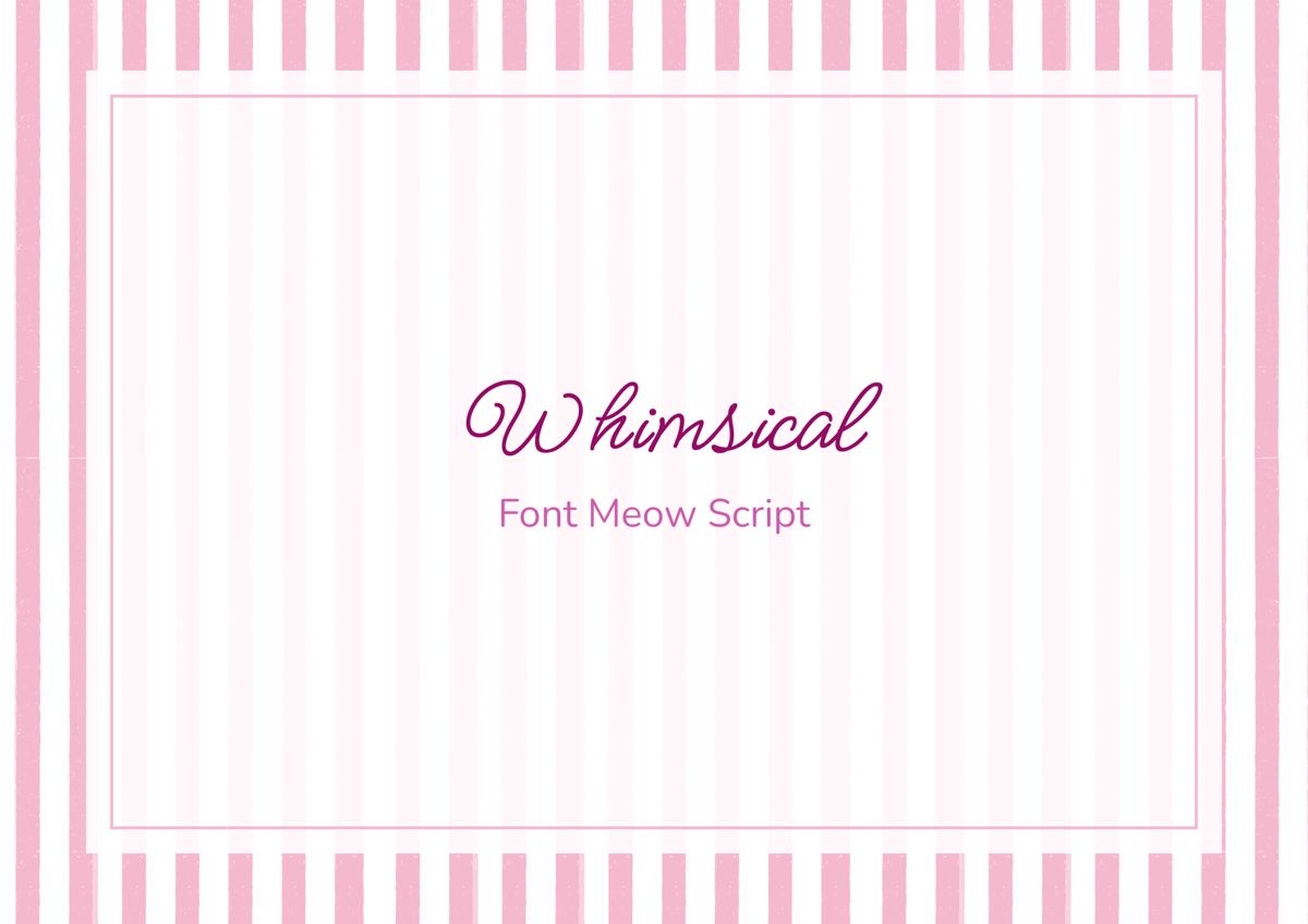 Ilustrasi font Meow Script