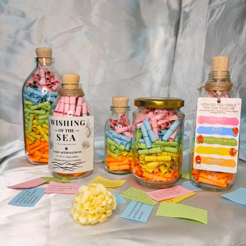JAR MOODS, BOTOL HARAPAN, KERTAS AFIRMASI HARIAN POSITIF|