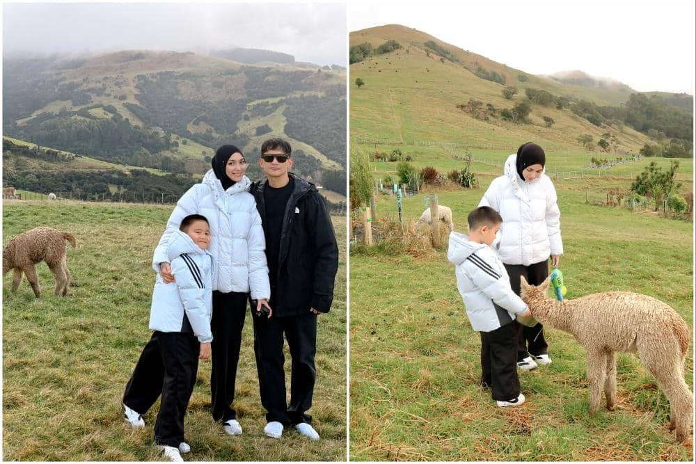 9 Potret Keluarga Citra Kirana Main dengan Alpaca di New Zealand