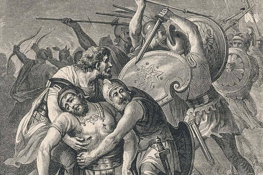 Ilustrasi tewasnya Spartacus
