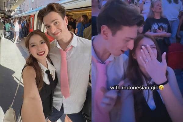7 Potret Jennifer Christie dan Mas Bule Nonton Harry Styles di Inggris