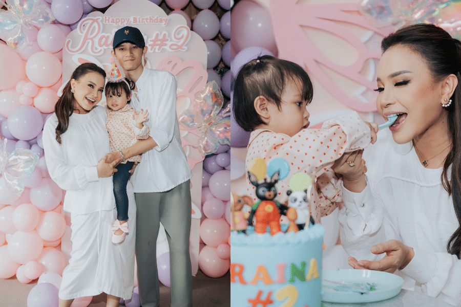 8 Gaya Rossa dan Raina di Pesta Ulang Tahun ke-2, Ibu-Anak Serasi