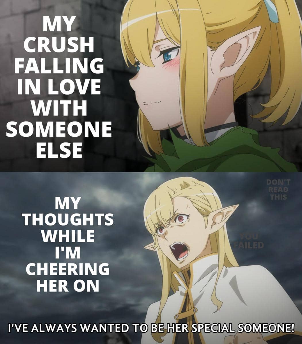 meme anime tentang patah hati