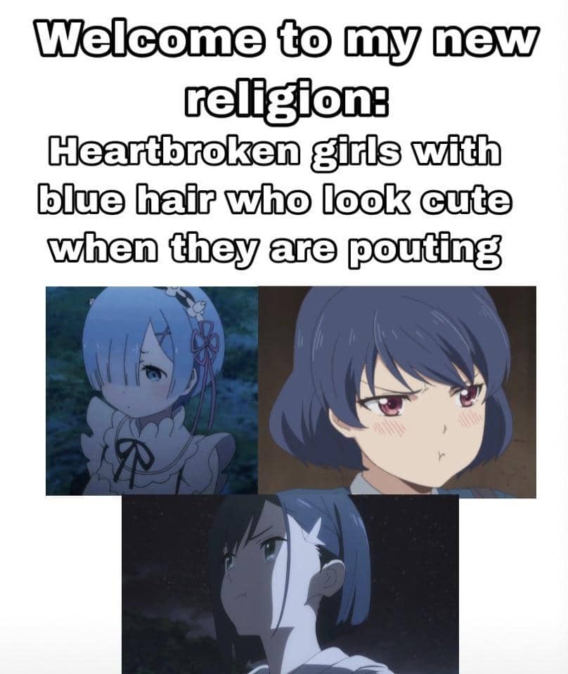 meme anime tentang patah hati