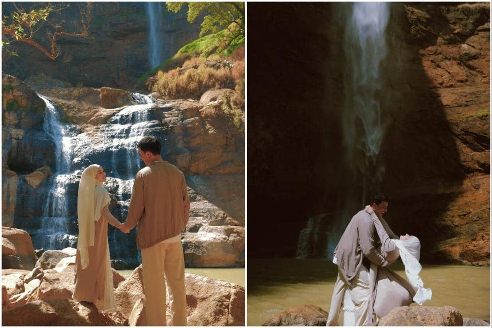 9 Potret Dinda Hauw-Rey Mbayang Rayakan Anniversary di Curug Cikanteh