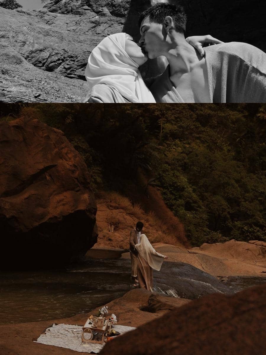 Dinda Hauw-Rey Mbayang rayakan anniversary di Curug Cikanteh