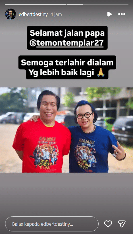 Ungkapan dukacita dari kalangan artis untuk Temon (instagram.com/edbertdestiny)