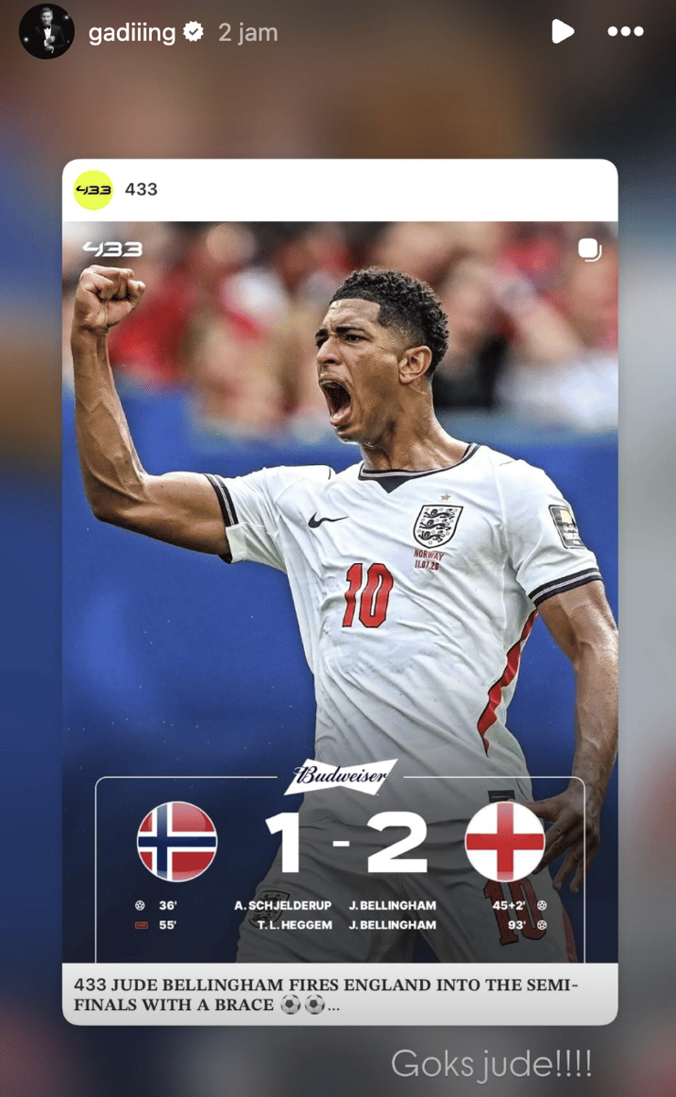 Pemain tim nasional Inggris mengenakan seragam putih berteriak sambil mengepalkan tangan setelah kemenangan 2-1 atas Norwegia.
