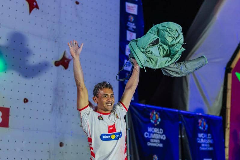 Veddriq Leonardo meraih emas di World Climbing Series Chamonix (dok. World Climbig/Jan Virt)