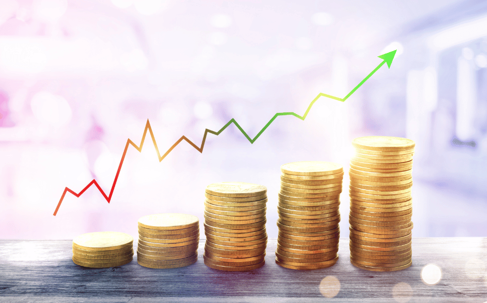 Ilustrasi pergerakan dan pertumbuhan harga investasi emas