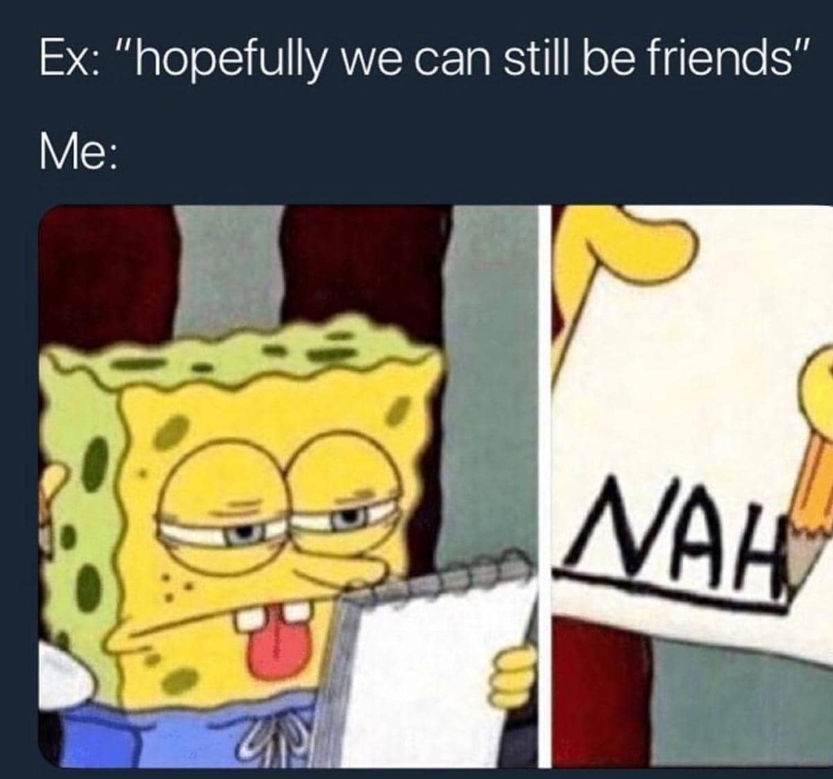 meme SpongeBob tentang mantan pacar