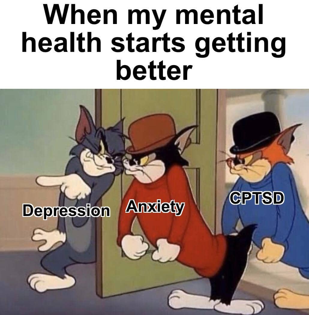 meme kartun tentang kena mental