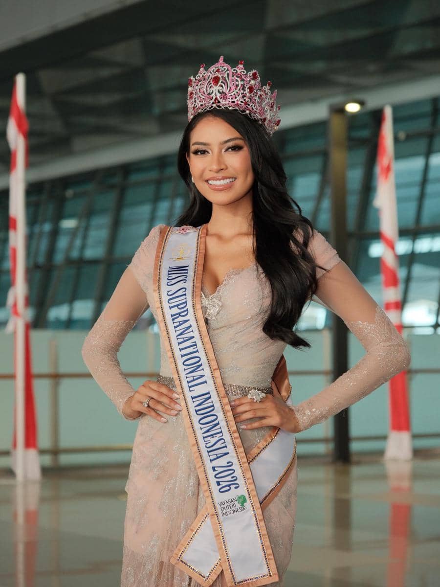 potret keberangkatan Agnes Rahajeng ke ajang Miss Supranational 2026